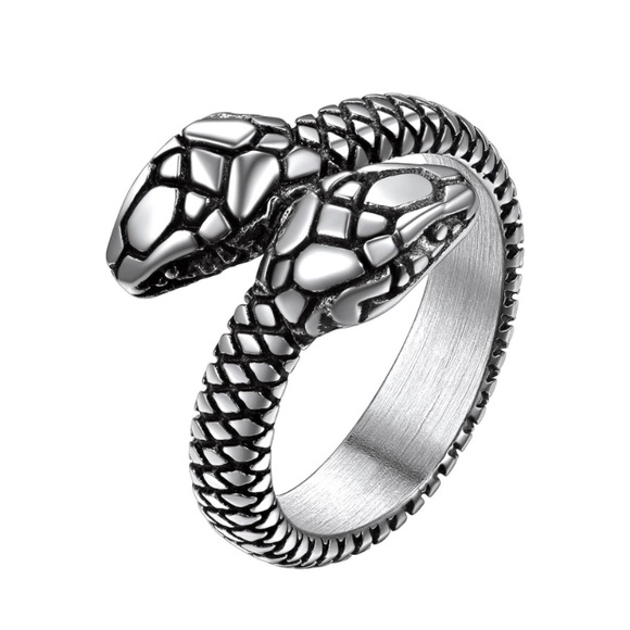 18k Snake Ring Toi Et Moi Luxurious Gold - Picture 3 of 14
